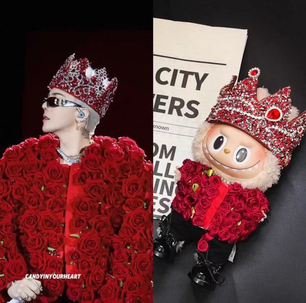 G-Dragon inspired Labubu fashion outfit（red）