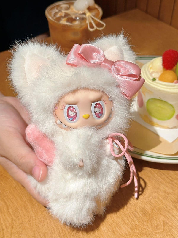 White Hello Kitty – Handmade Labubu Inspired Plush Doll