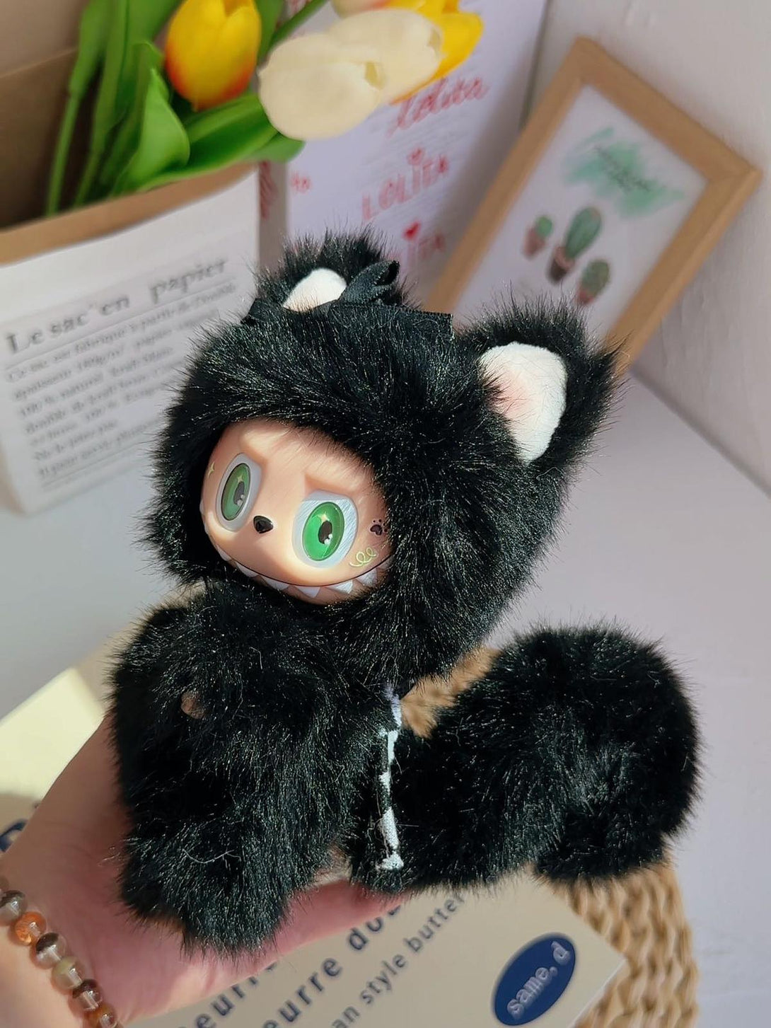 Labubu Cat Black Cat Labubu – Handmade Plush Doll – Sydney Labubu