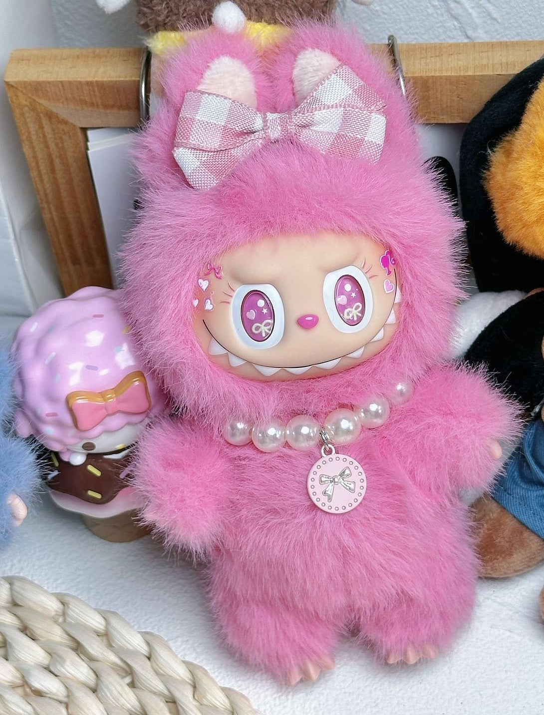 Strawberry Pink Labubu – Handmade Plush Doll – Sydney Labubu