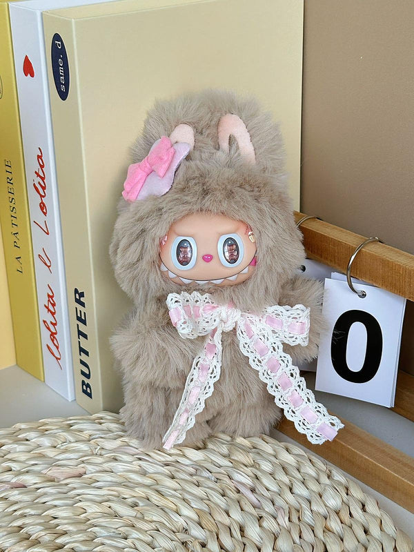 Milk Tea Bear labubu – Handmade Plush Doll