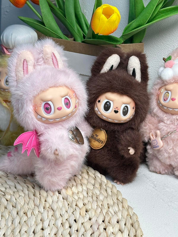 Pink Angel Labubu – Handmade Plush Doll