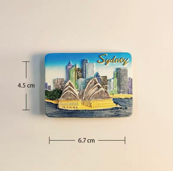 Australia Sydney Opera House Travel Souvenir Creative 3D Architectural Decorative Magnetic Refrigerator Magnet Collectible Gift