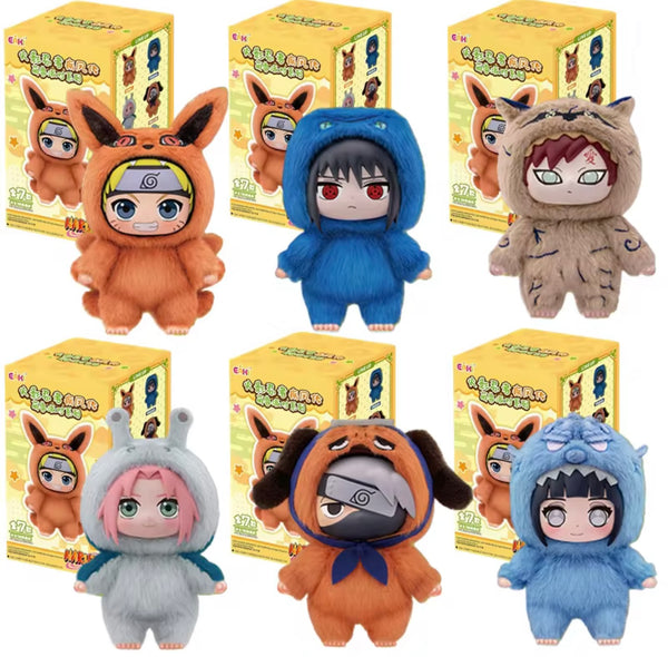 Miniso Top Toy Naruto Beast Party Plush Keychains Sealed Case (6 Blind Box)
