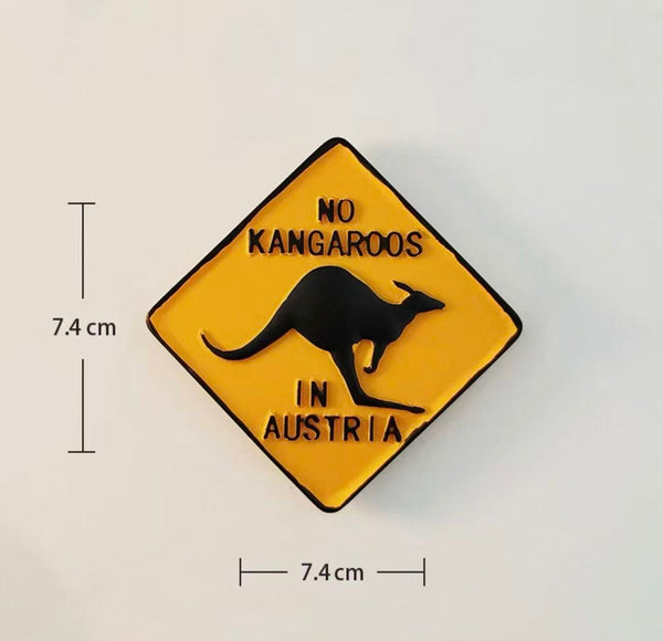 Australia Creative Travel Souvenir “No Kangaroo” Road Sign Decorative Magnetic Refrigerator Magnet Gift